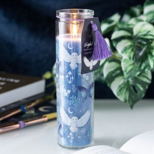 🕯️ Night Owl Lavender Tube Candle – Soothing Scent & Mystical Aesthetic 🌿