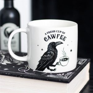 ☕ A Fresh Cup of Cawfee – Gothic Raven Ceramic Mug (500ml) 🖤