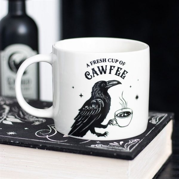 ☕ A Fresh Cup of Cawfee – Gothic Raven Ceramic Mug (500ml) 🖤
