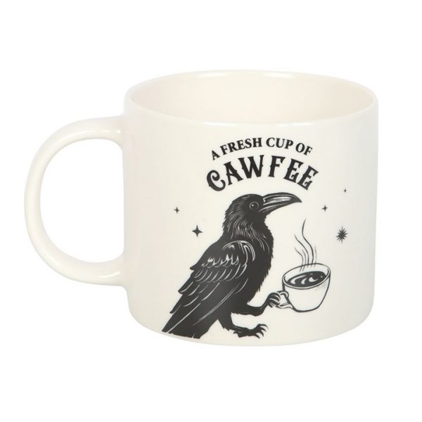 ☕ A Fresh Cup of Cawfee – Gothic Raven Ceramic Mug (500ml) 🖤 - Image 2