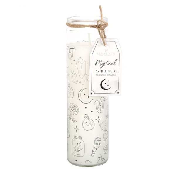 🕯️ Mystical White Sage Tube Candle – 7 Day Cleansing Ritual 🕯️