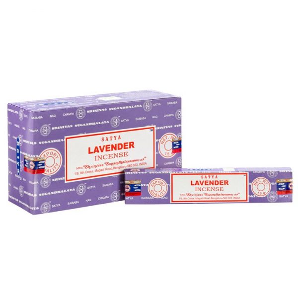 Satya Lavender Incense Sticks – Bulk 12 Pack Box (10–12 Sticks per Pack)
