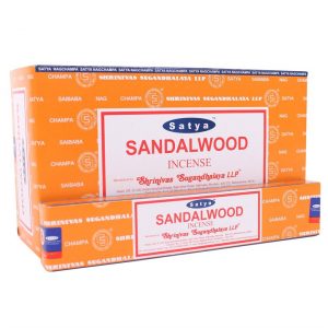 🌿 Satya Sandalwood Incense Sticks – Box of 12 Packs | Handmade in India | Vegan Friendly 🌿