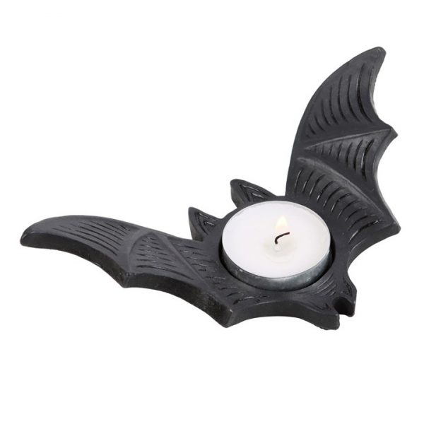 🦇 Gothic Bat Tealight Holder – Spooky Resin Candle Decor for Halloween & Beyond 🕯️