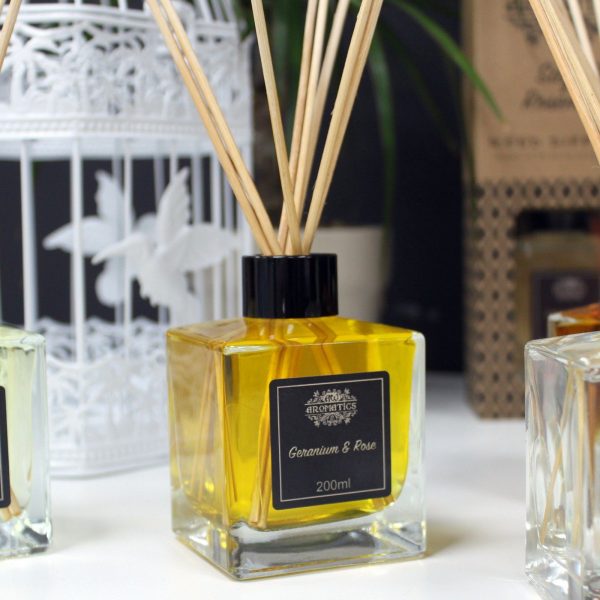 200ml Geranium & Rose Essential Oil Reed Diffuser - Image 5