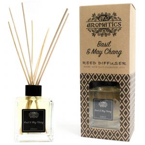 🌿 Uplifting Basil & May Chang Reed Diffuser – Natural Essential Oil Aroma, Made in the UK 🌿