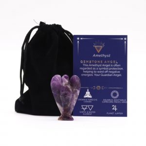💜 Amethyst Gemstone Angel – Hand-Carved Crystal for Spiritual Healing & Protection 💫
