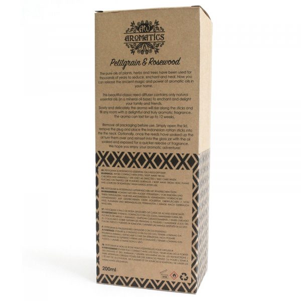 200ml Petitgrain & Rosewood Essential Oil Reed Diffuser - Image 4