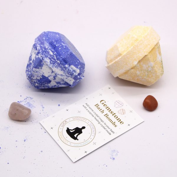 3 Gemstone Bath Bombs 💎🛁 | Raspberry & Pomegranate Scent 🍇✨ | Surprise Crystal Inside - Image 5