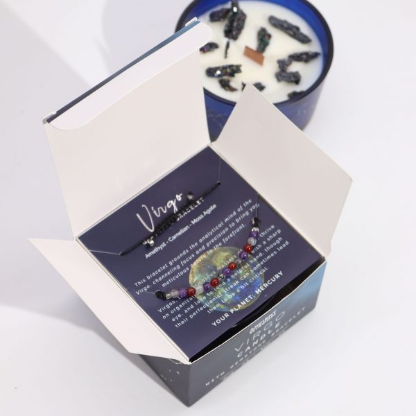 Zodiac Crystal Candle with Gemstone Bracelet - Virgo - Image 4