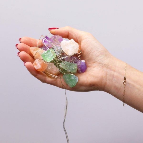 ✨ Gemstone Enchantment LED Light String – 20 Crystal Rocks of Magical Glow (227cm) ✨ - Image 7