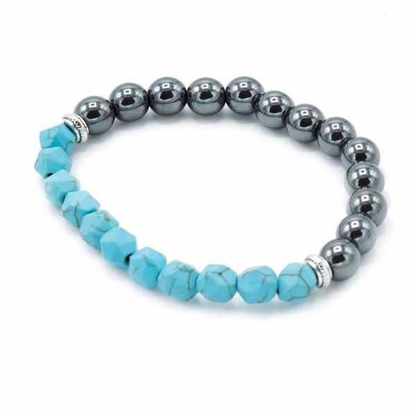 Faceted Gemstone Bracelet - Magnetic Turquoise - Image 5