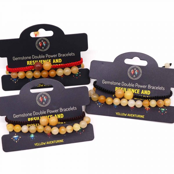 Gemstone Double Power Bracelets- Yellow Aventurine - Image 3