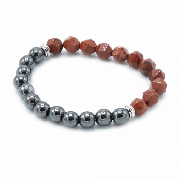 Faceted Gemstone Bracelet - Magnetic Red Jasper - Image 5