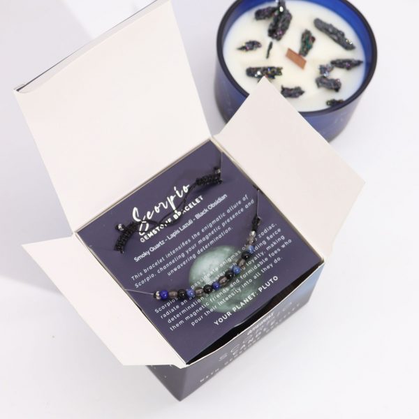 Zodiac Crystal Candle with Gemstone Bracelet - Scorpio - Image 4