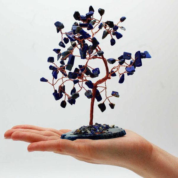 Lrg Gemstone Tree - Sodalite on Blue Agate Base (100 stones) - Image 3