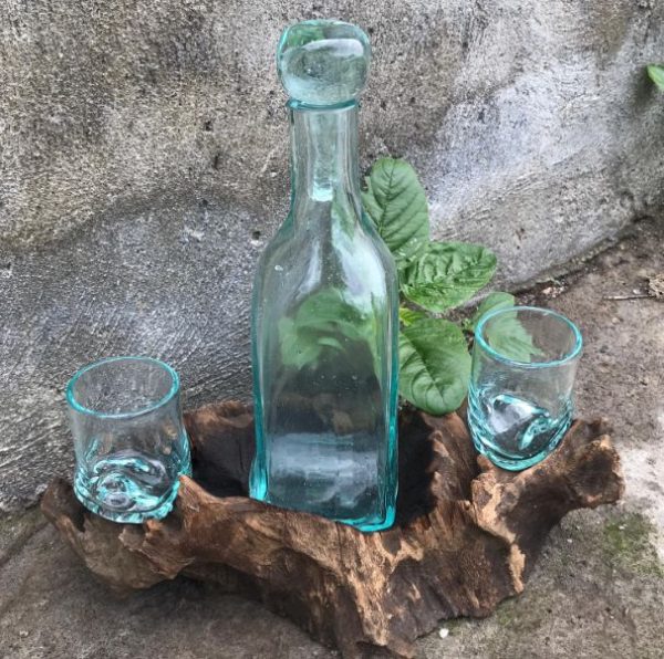 🌿 Molten Glass on Wood Whisky Set – Recycled Art Meets Nature 🍃 - Image 2