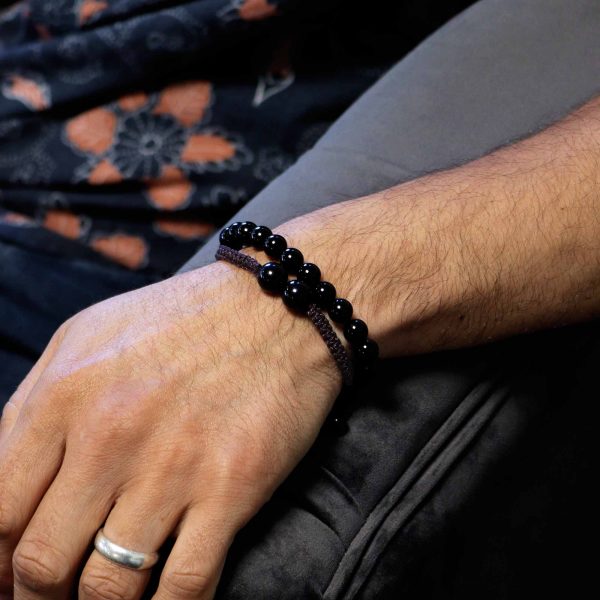 Gemstone Double Power Bracelets- Black Agate - Image 3
