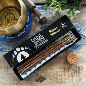 🌙 Tribal Soul Spiritual Incense Sticks & Ceramic Holder – Moon Ritual  🌕