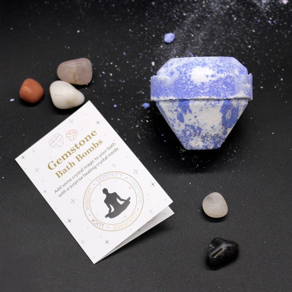 3 Gemstone Bath Bombs 💎🛁 | Raspberry & Pomegranate Scent 🍇✨ | Surprise Crystal Inside - Image 3