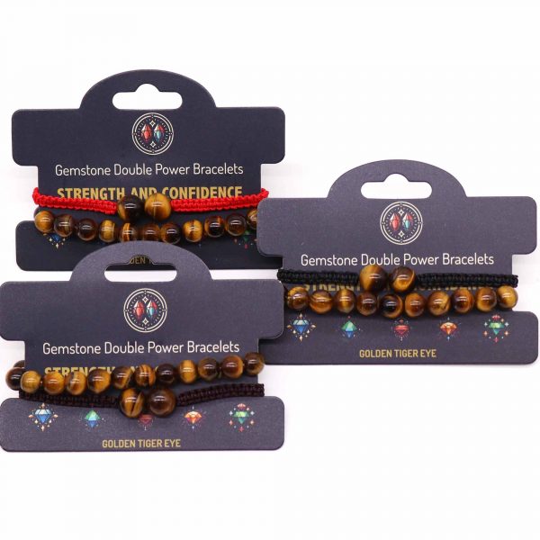 Gemstone Double Power Bracelets- Tiger Eye - Image 2