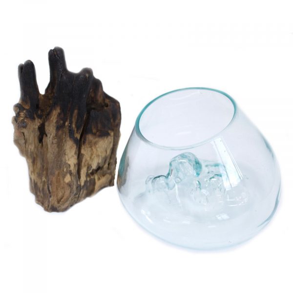🌿 Handmade Melted Glass on Balinese Wood Bowl 🌿 - Image 5