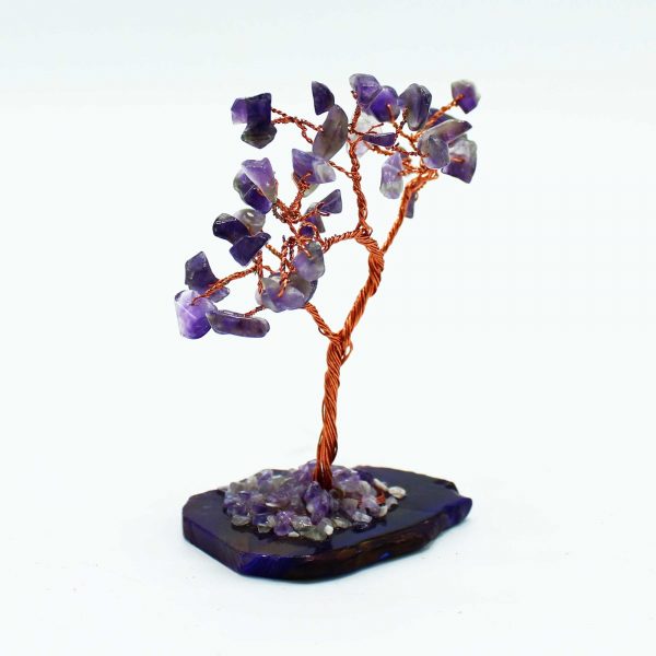 Gemstone Tree - Amethyst on Natural Agate Base (35 stones) - Image 3