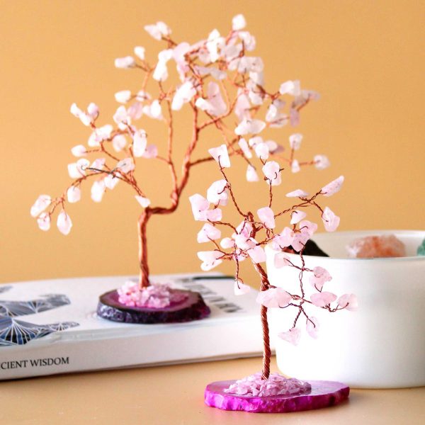 🌸 Gemstone Tree – Rose Quartz on Pink Agate Base  (35 stones) - Image 2