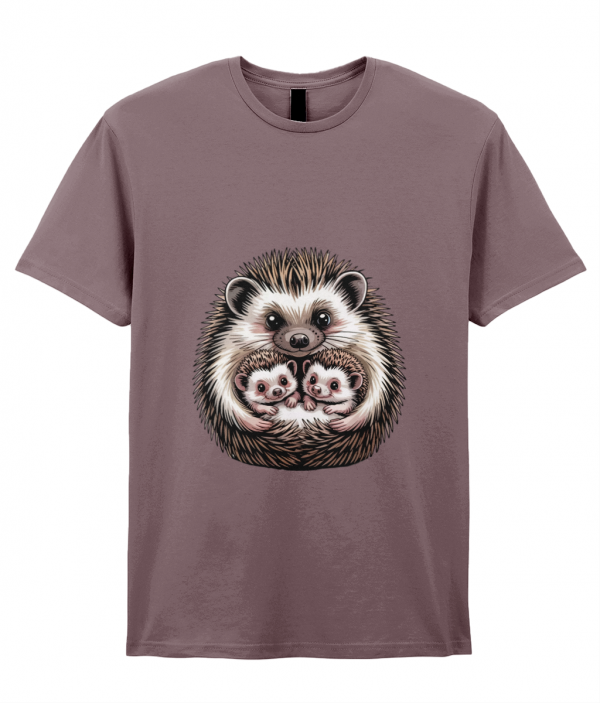 🦔 "Two Baby Hedgehogs with Mum" – SoftStyle® Memory T-Shirt 🧡 - Image 2
