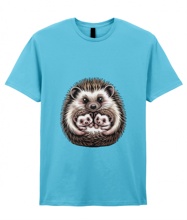 🦔 "Two Baby Hedgehogs with Mum" – SoftStyle® Memory T-Shirt 🧡 - Image 3