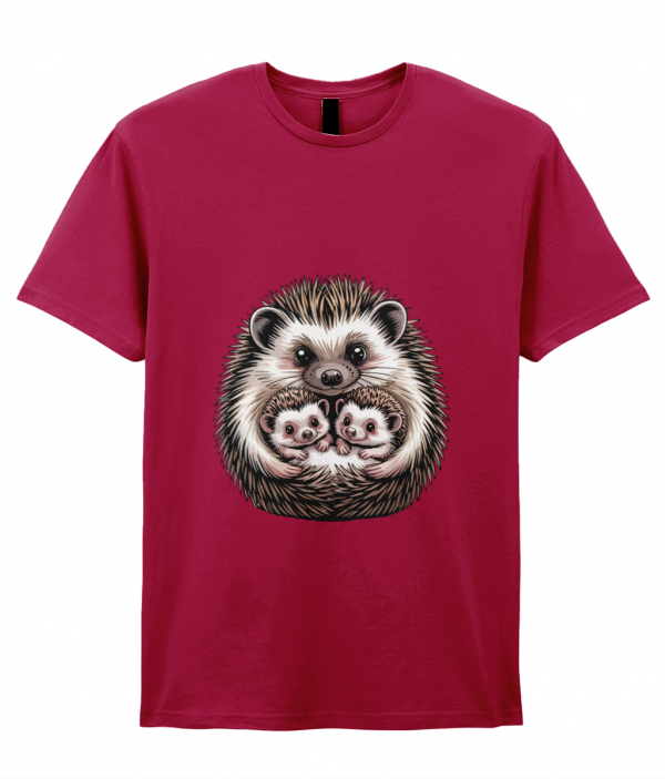 🦔 "Two Baby Hedgehogs with Mum" – SoftStyle® Memory T-Shirt 🧡