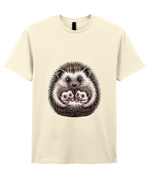 🦔 "Two Baby Hedgehogs with Mum" – SoftStyle® Memory T-Shirt 🧡 - Image 6