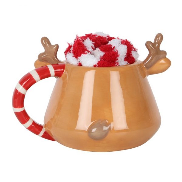 🎄 Cosy Christmas Gift Set – Reindeer Mug & Fluffy Socks 🎁 - Image 2