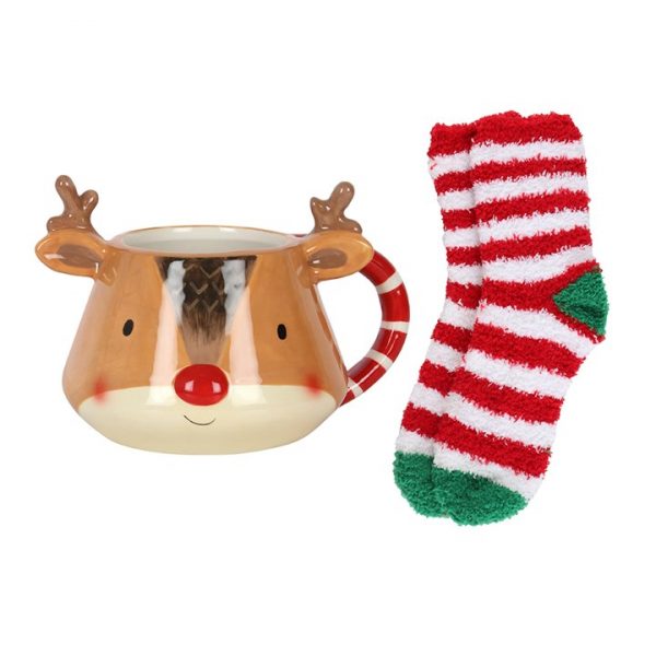 🎄 Cosy Christmas Gift Set – Reindeer Mug & Fluffy Socks 🎁 - Image 3