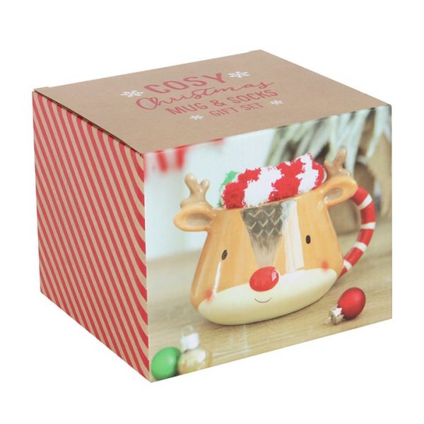 🎄 Cosy Christmas Gift Set – Reindeer Mug & Fluffy Socks 🎁 - Image 4