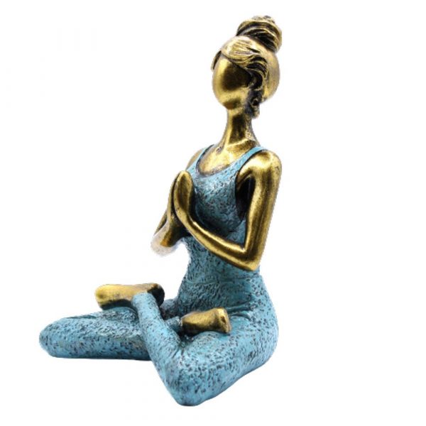🧘 Yoga Lady Figure – Bronze & Black 24cm | Handcrafted Resin Ornament | Fair Trade Home Decor & Unusual Gift - Image 3