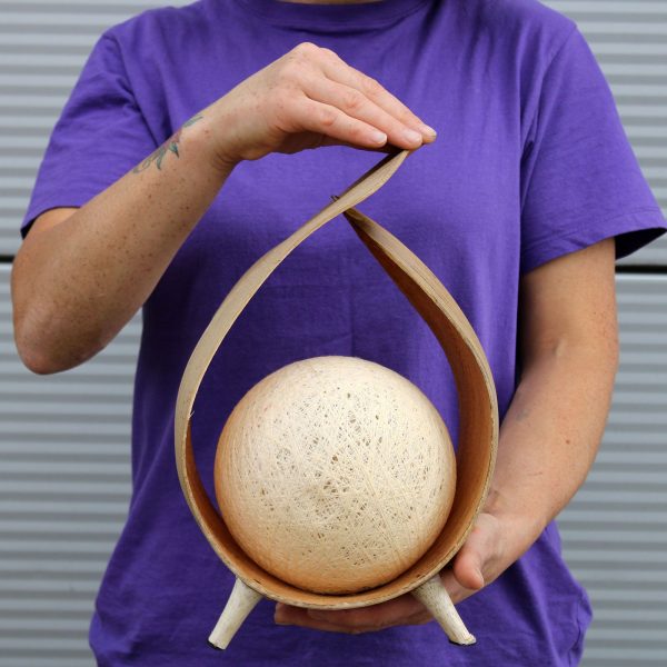 🌿 Natural Coconut Leaf Lamp with Cotton Shade – Eco-Friendly Handmade Lighting from Bali - Image 4