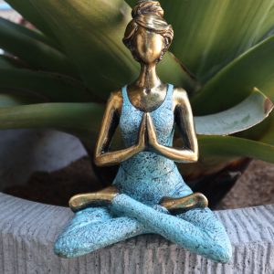 🧘 Yoga Lady Figure – Bronze & Black 24cm | Handcrafted Resin Ornament | Fair Trade Home Decor & Unusual Gift