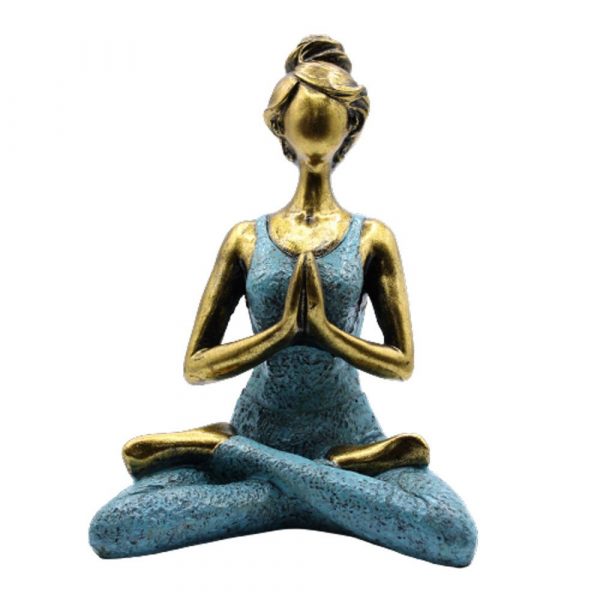 🧘 Yoga Lady Figure – Bronze & Black 24cm | Handcrafted Resin Ornament | Fair Trade Home Decor & Unusual Gift - Image 2